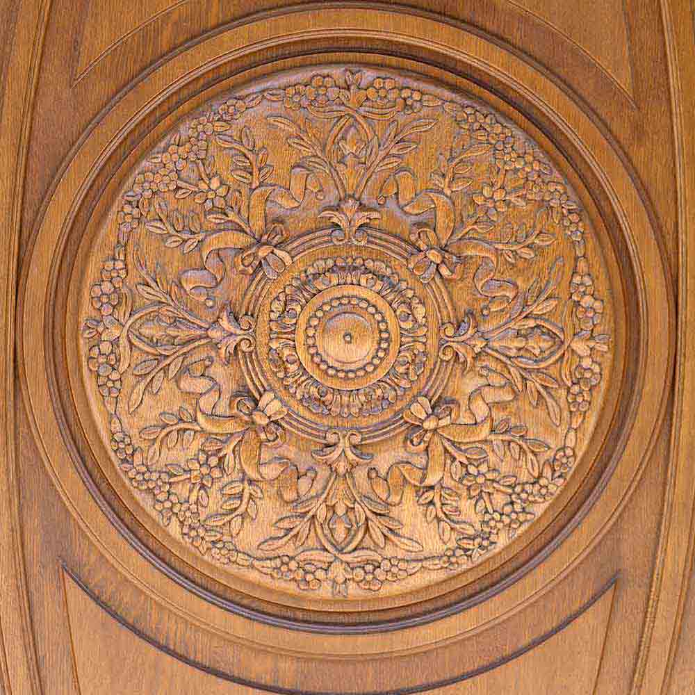 Okrągły drewniany dekor drzwi zewnętrznych